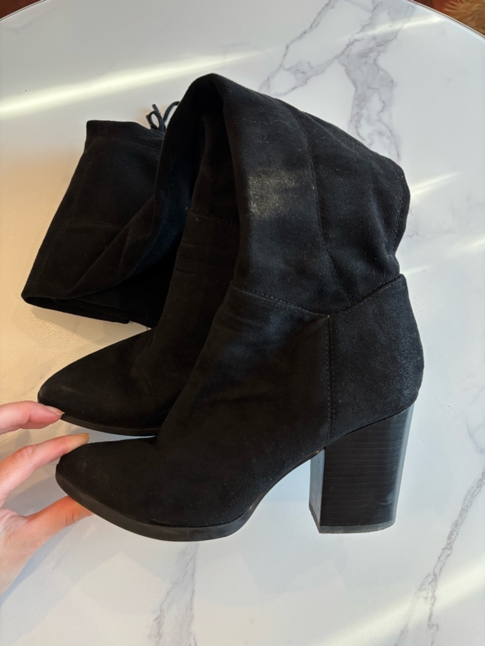 Marc Fisher Black Over-the-Knee Block Heel Boots - Picture 8 of 8